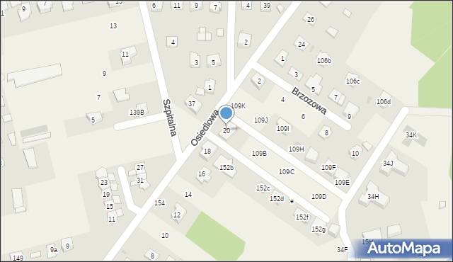 Rudna Mała, Osiedlowa, 20, mapa Rudna Mała