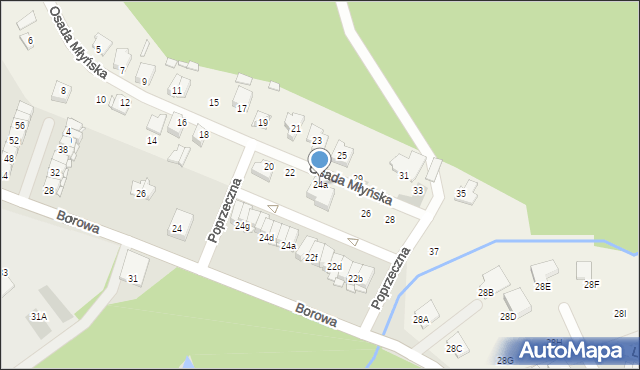 Rudniki, Osada Młyńska, 24a, mapa Rudniki