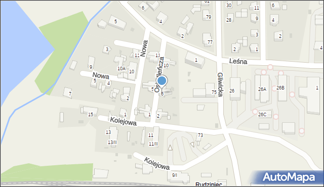 Rudziniec, Osiedleńcza, 6, mapa Rudziniec