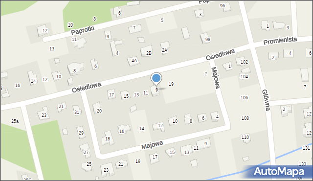 Rusiec, Osiedlowa, 9, mapa Rusiec
