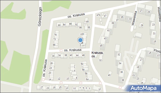 Rybnik, Osiedle Krakusa, 112, mapa Rybnika