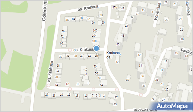 Rybnik, Osiedle Krakusa, 48, mapa Rybnika