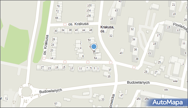 Rybnik, Osiedle Krakusa, 60, mapa Rybnika