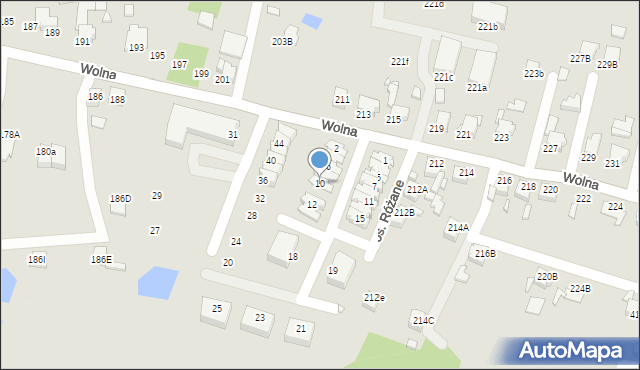 Rybnik, Osiedle Różane, 10, mapa Rybnika