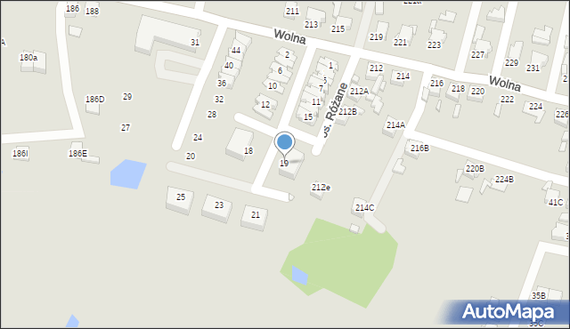 Rybnik, Osiedle Różane, 19, mapa Rybnika