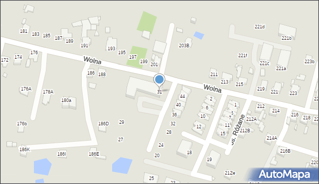 Rybnik, Osiedle Różane, 31, mapa Rybnika