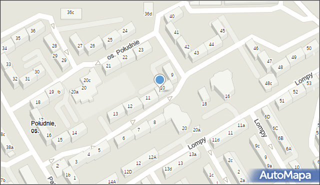 Rybnik, Osiedle Południe, 10b, mapa Rybnika