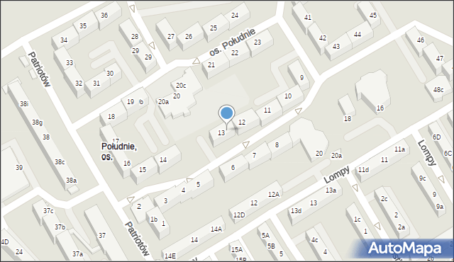 Rybnik, Osiedle Południe, 13a, mapa Rybnika