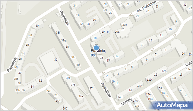 Rybnik, Osiedle Południe, 16b, mapa Rybnika