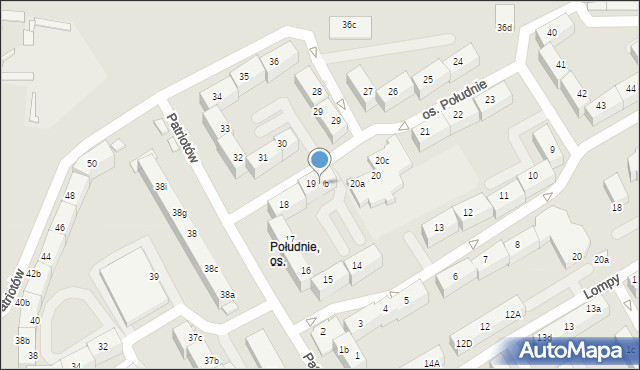 Rybnik, Osiedle Południe, 19b, mapa Rybnika