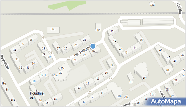 Rybnik, Osiedle Południe, 23a, mapa Rybnika