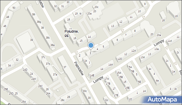 Rybnik, Osiedle Południe, 3b, mapa Rybnika