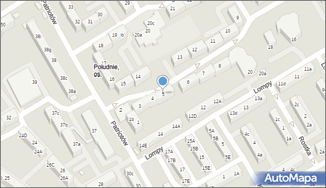 Rybnik, Osiedle Południe, 5, mapa Rybnika