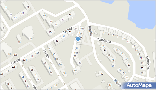 Rybnik, Osiedle Południe, 57a, mapa Rybnika