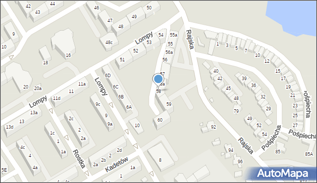 Rybnik, Osiedle Południe, 58, mapa Rybnika