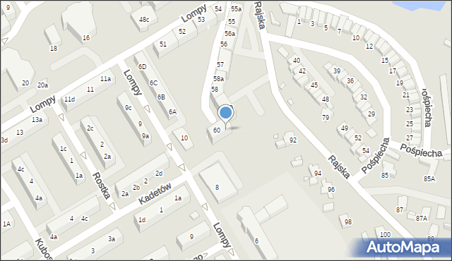 Rybnik, Osiedle Południe, 60a, mapa Rybnika