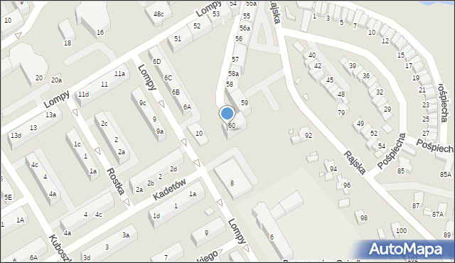 Rybnik, Osiedle Południe, 60b, mapa Rybnika