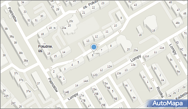 Rybnik, Osiedle Południe, 6b, mapa Rybnika