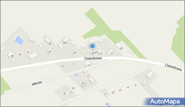Rybno, Osiedlowa, 24, mapa Rybno