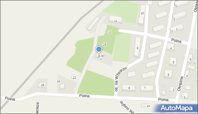 Rybno Wielkie, Osiedle na Wzgórzu, 17, mapa Rybno Wielkie