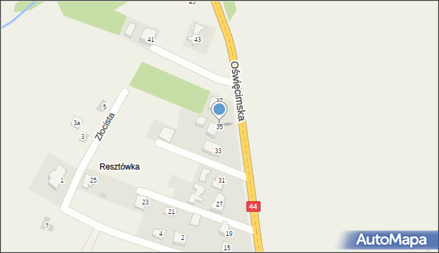 Ryczów, Oświęcimska, 35, mapa Ryczów