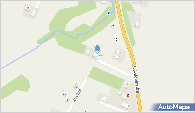 Ryczów, Oświęcimska, 41, mapa Ryczów