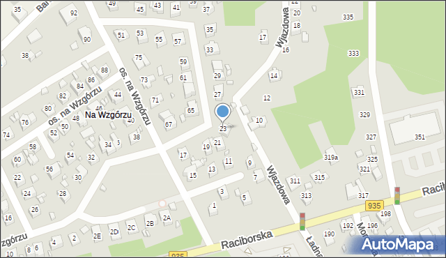 Rydułtowy, Osiedle na Wzgórzu, 23, mapa Rydułtowy