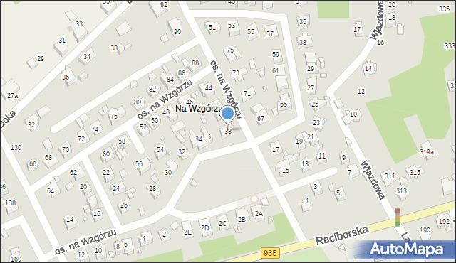 Rydułtowy, Osiedle na Wzgórzu, 38, mapa Rydułtowy