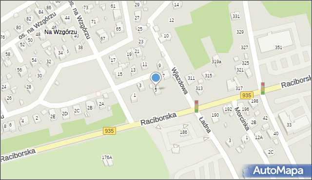 Rydułtowy, Osiedle na Wzgórzu, 5, mapa Rydułtowy