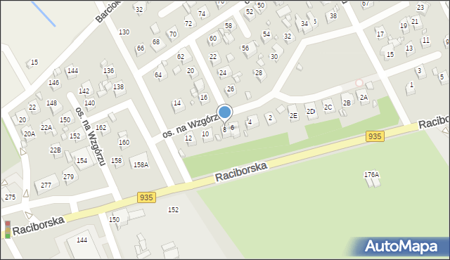 Rydułtowy, Osiedle na Wzgórzu, 8, mapa Rydułtowy