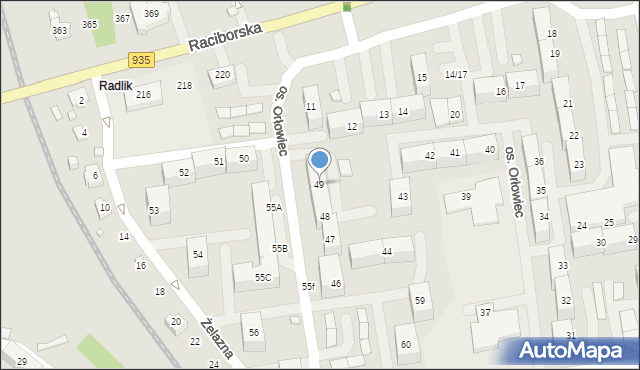 Rydułtowy, Osiedle Orłowiec, 49, mapa Rydułtowy