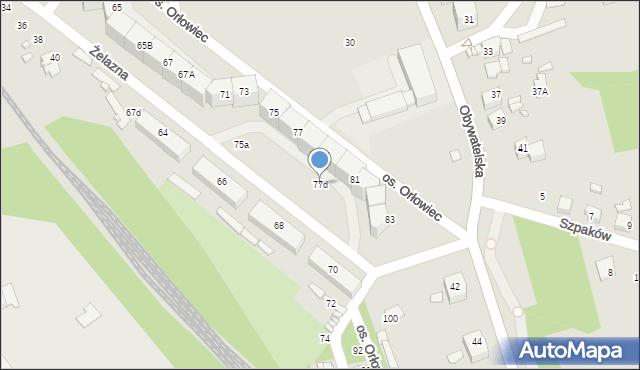 Rydułtowy, Osiedle Orłowiec, 77d, mapa Rydułtowy