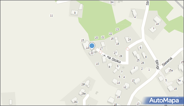 Rząska, Osiedle na Stoku, 11, mapa Rząska