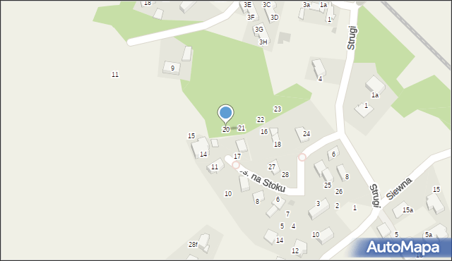 Rząska, Osiedle na Stoku, 20, mapa Rząska