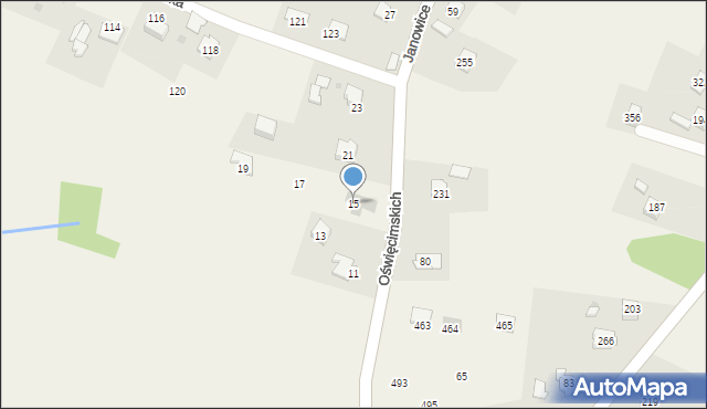 Rzeszotary, Oświęcimskich, 15, mapa Rzeszotary