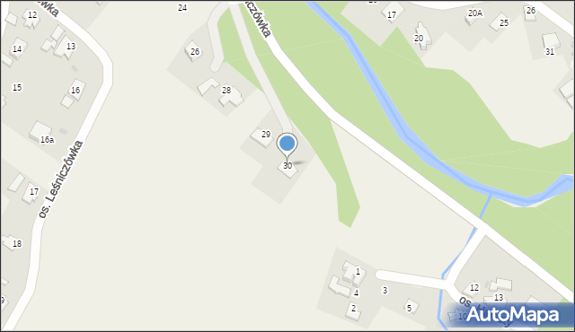Rzyki, Osiedle Leśniczówka, 30, mapa Rzyki