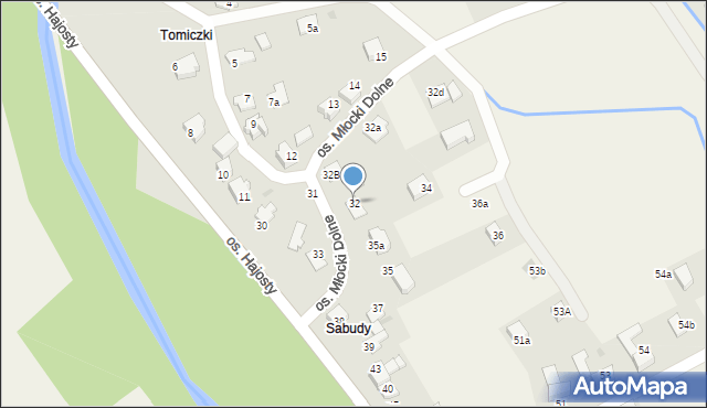 Rzyki, Osiedle Młocki Dolne, 32, mapa Rzyki