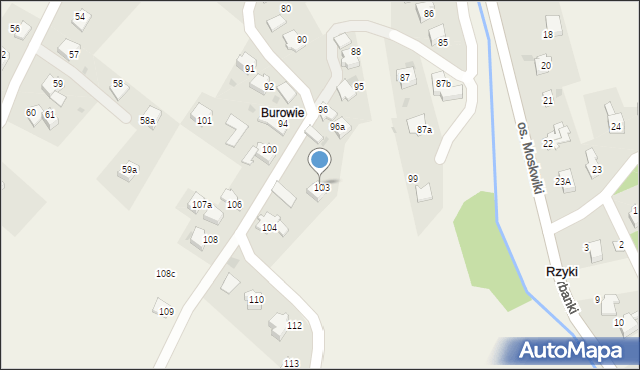 Rzyki, Osiedle Młocki Górne, 103, mapa Rzyki