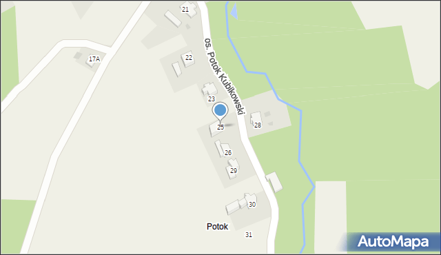 Rzyki, Osiedle Potok Kubikowski, 25, mapa Rzyki