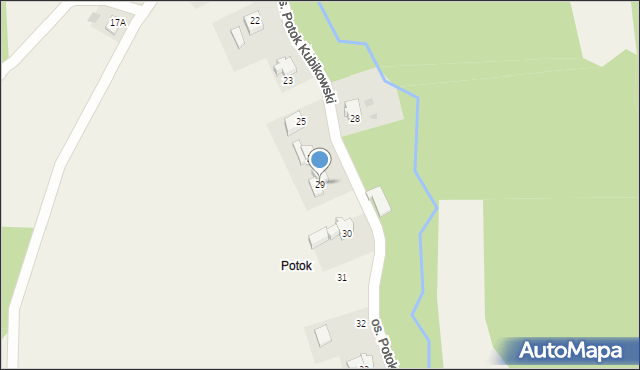 Rzyki, Osiedle Potok Kubikowski, 29, mapa Rzyki