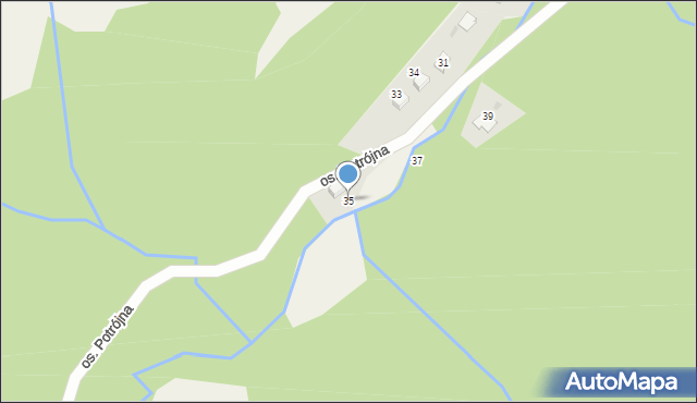 Rzyki, Osiedle Potrójna, 35, mapa Rzyki