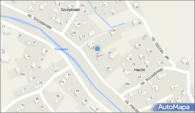 Rzyki, Osiedle Szczęśniaki, 24, mapa Rzyki