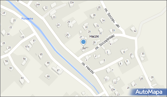 Rzyki, Osiedle Szczęśniaki, 28a, mapa Rzyki