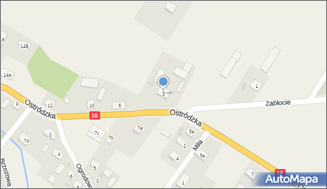 Samborowo, Ostródzka, 2, mapa Samborowo