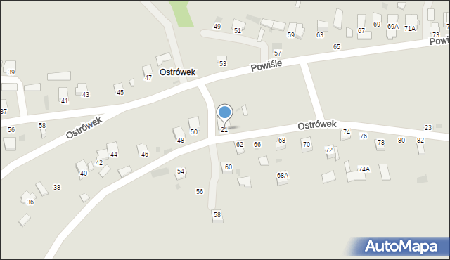 Sandomierz, Ostrówek, 21, mapa Sandomierza