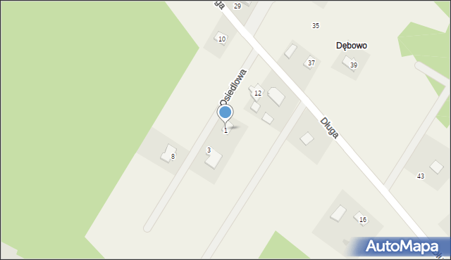 Sąsieczno, Osiedlowa, 1, mapa Sąsieczno