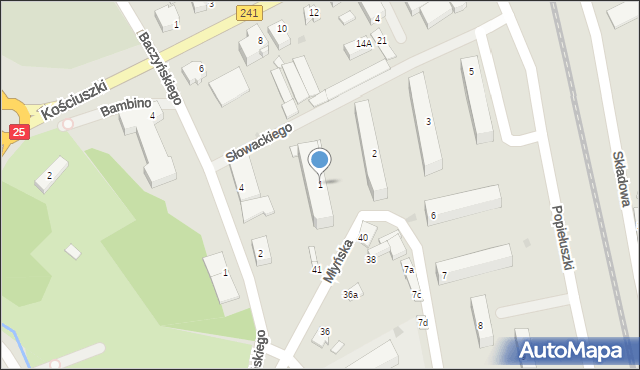 Sępólno Krajeńskie, Osiedle Słowackiego, 1, mapa Sępólno Krajeńskie