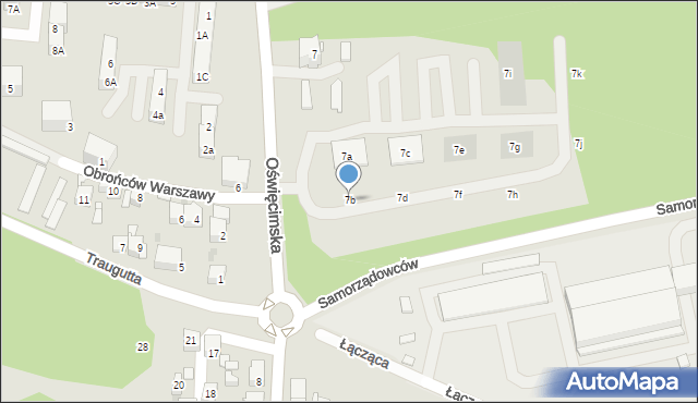 Siemianowice Śląskie, Oświęcimska, 7b, mapa Siemianowice Śląskie