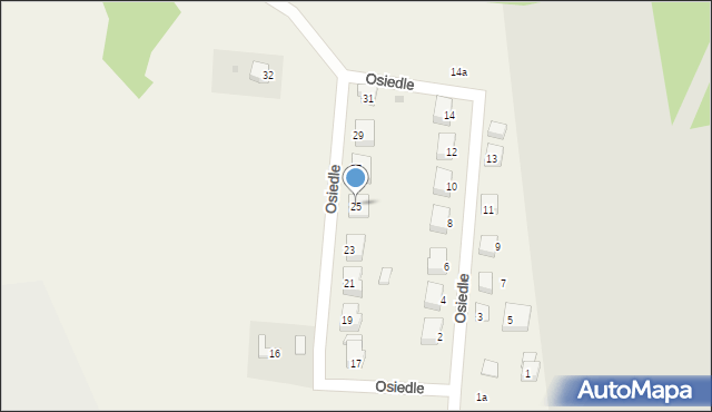 Sieniawa Żarska, Osiedle, 25, mapa Sieniawa Żarska