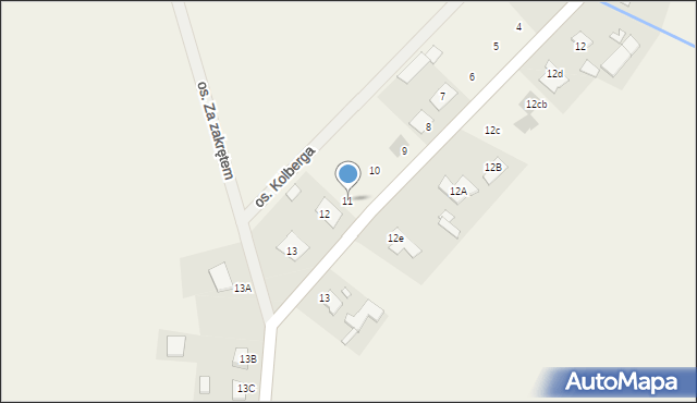 Sienno, Osiedle Kolberga Oskara, 11, mapa Sienno